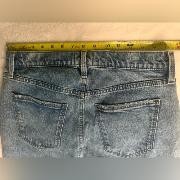 Size 8 Womens High-Rise Denim Midi Skirt Medium Wash Distressed Universal Thread - Picture 12 of 12